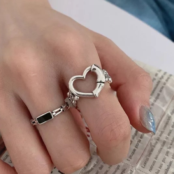🤍Insta ring HEART ring sterling silver ring - Picture 3 of 5